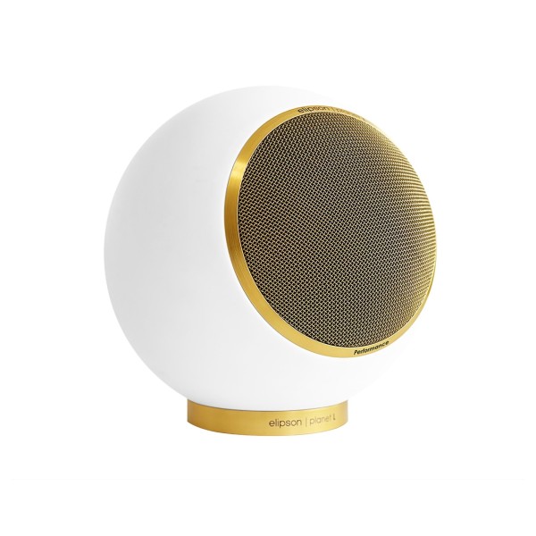 Elipson Planet L Performance Speaker (single), Matt White-Gold - sgl side 