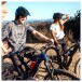 JBL Flip 7 Portable Bluetooth Speaker, Blue - Lifestyle view, outdoors, mountain bikes