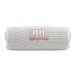 JBL Flip 7 Portable Bluetooth Speaker, White - Front and JBL logo
