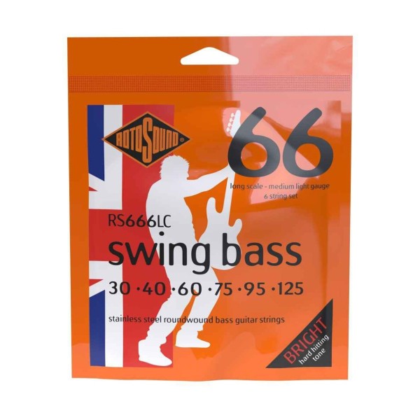 Rotosound RS666LC Swing Bass 66, Long Scale, Medium, 6-String, 30-125