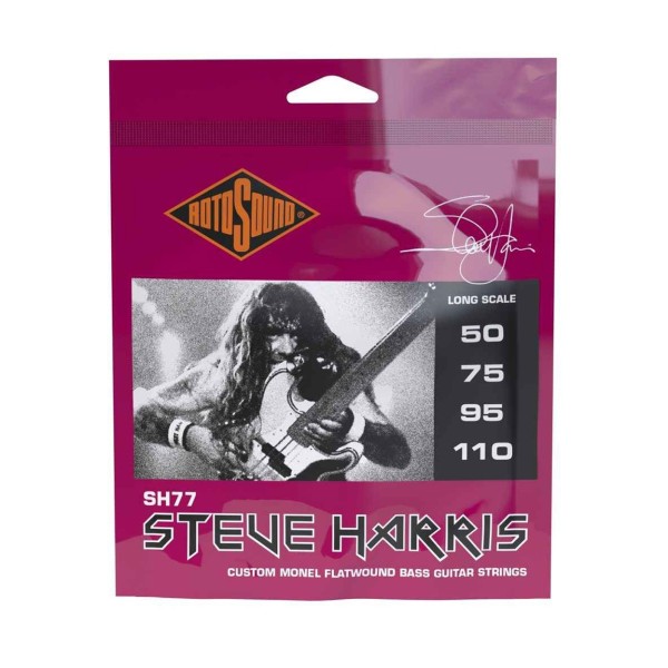 Rotosound SH77 Steve Harris Bass, Monel Flatwound, Long Scale, Custom, 50-110