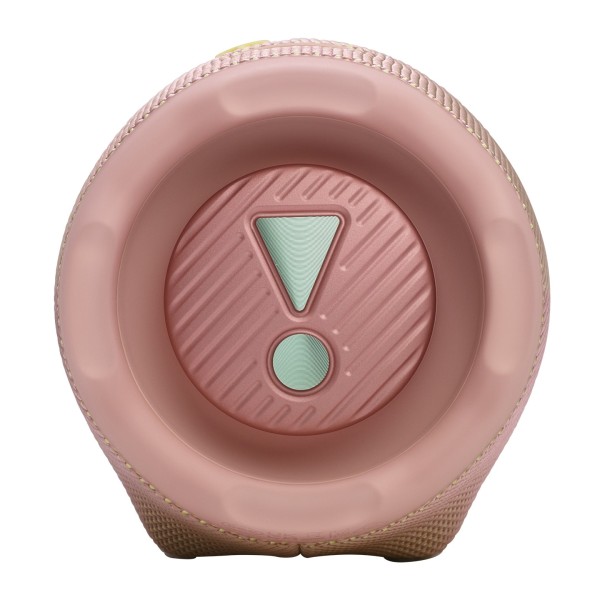 JBL Charge 6 Portable Bluetooth Speaker with Powerbank, Pink - Left side view and radiator
