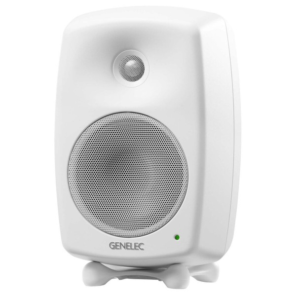 Genelec 8030C Studio Monitor, White - Angled