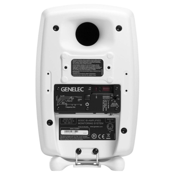 8030CW Studio Monitor, White - Rear