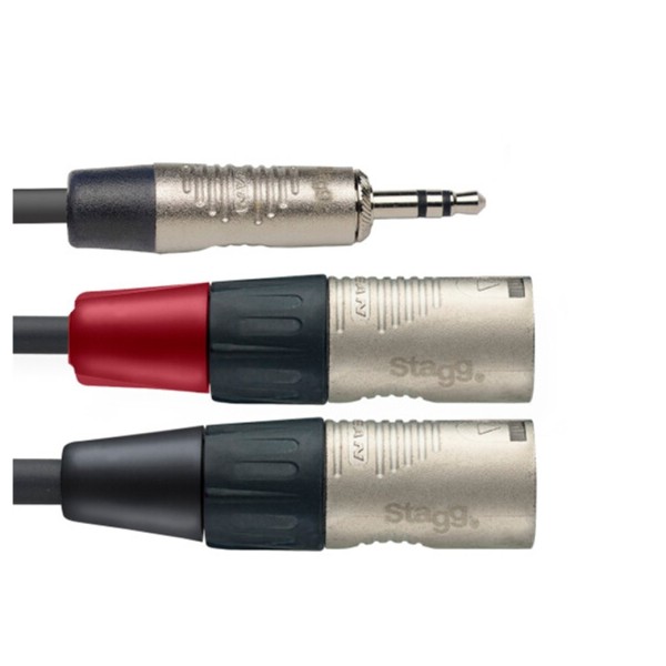 Stagg NYC Stereo Mini Jack to Dual Male XLR Cable, 3m 10ft