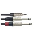 Stagg NYC Stereo Mini Jack to Dual Mono Jack Cable, 2m/6ft NYC2/MPS2PR