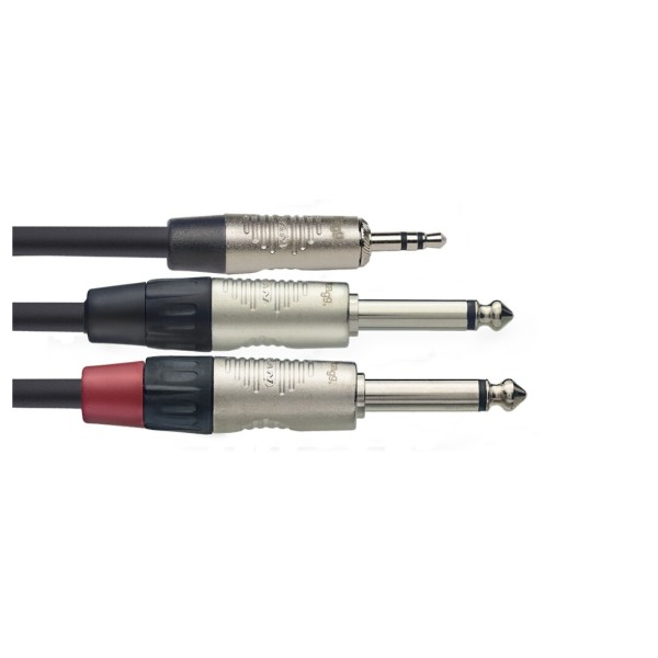 Stagg NYC Stereo Mini Jack to Dual Mono Jack Cable, 2m/6ft NYC2/MPS2PR