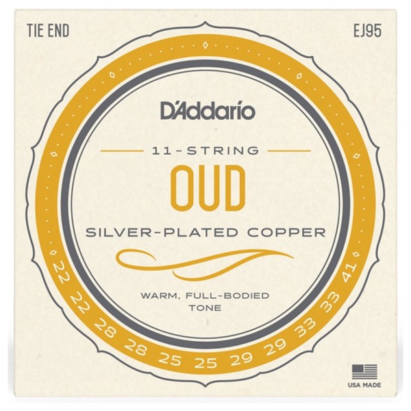 D'Addario EJ95 Silver-Plated Copper 11 String Oud, 22-41 - front