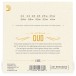 D'Addario EJ95 Silver-Plated Copper 11 String Oud, 22-41 - back 