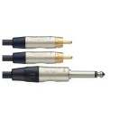 Stagg NYC Stereo Mini Jack to Dual Phono Cable, 3m/10ft NYC3/MPS2CMR