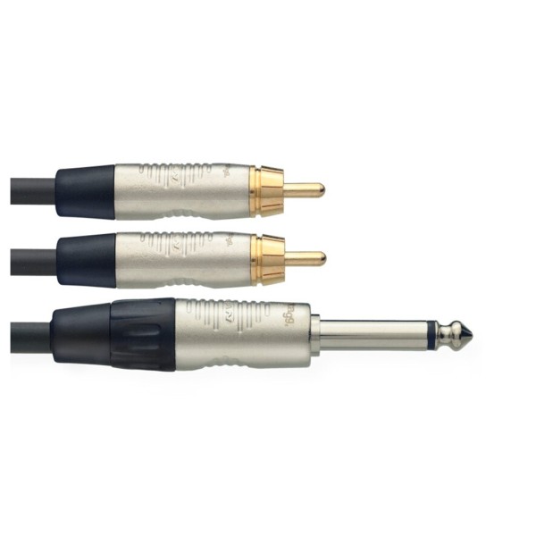 Stagg NYC Stereo Mini Jack to Dual Phono Cable, 3m/10ft NYC3/MPS2CMR