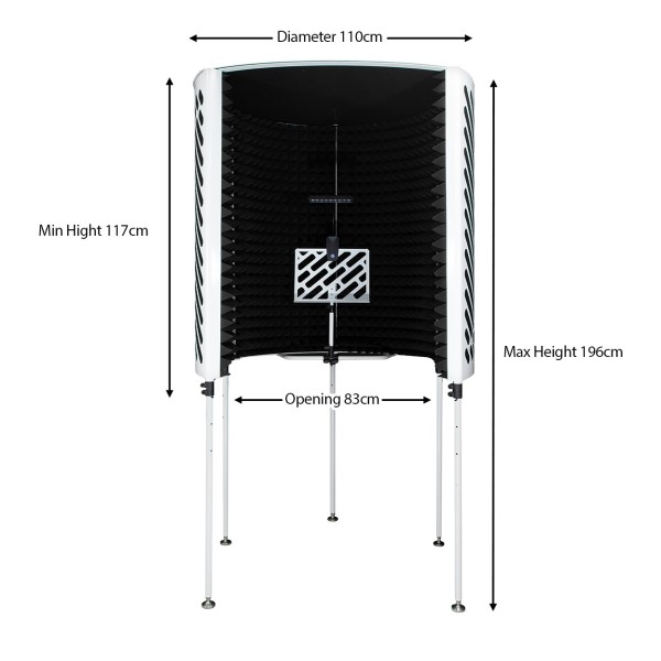 Imperative Acoustics Portable Vocal Booth with Overhead Mic Stand, White