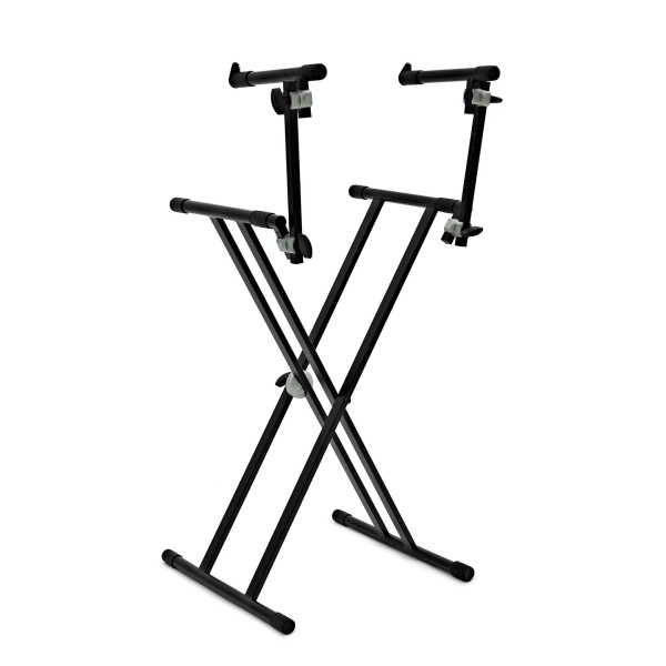 Heavy Duty Double Braced Two Tier X Framed Keyboard Stand by Trojan Pro