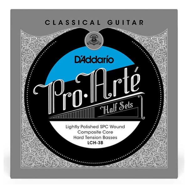 D'Addario LCH-3B Pro-Arte Composite Lightly Polished Silver Bass, Half Set, Hard Tension - front