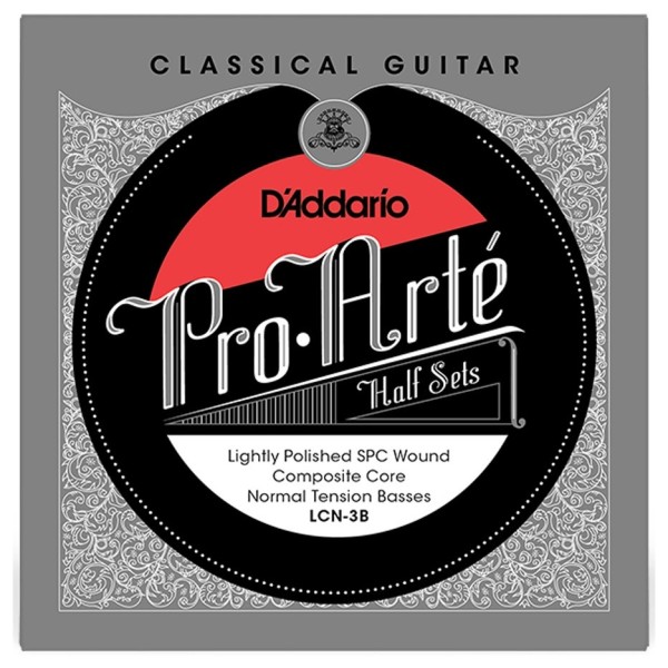 D'Addario LCN-3B Pro-Arte Composite Lightly Polished Silver Bass, Half Set, Normal Tension - front