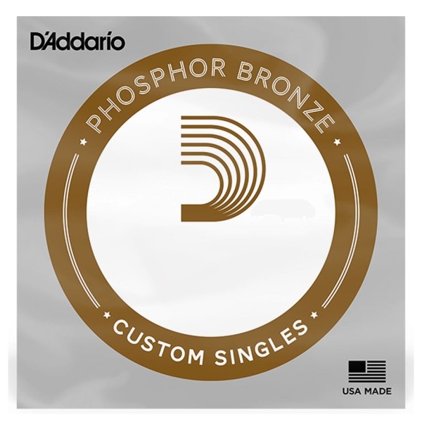 D'Addario PB042 Phosphor Bronze Wound Single String, 42  - front