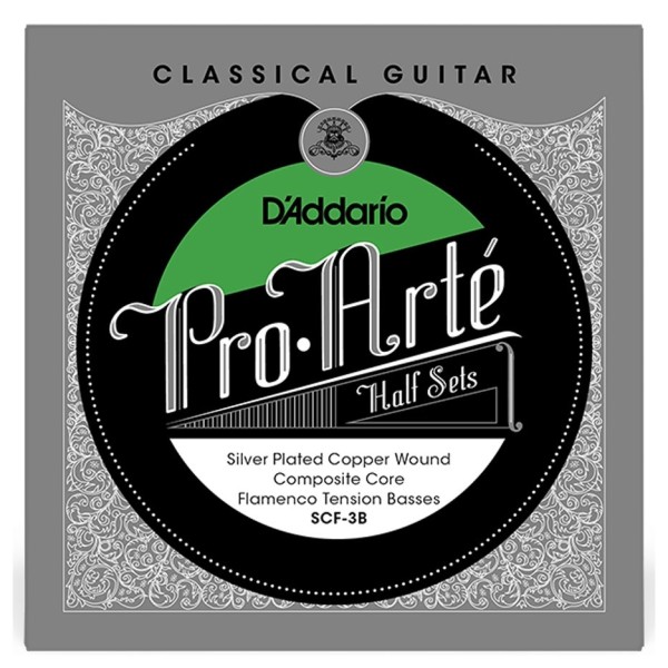 D'Addario SCF-3B Pro-Arte Silver Plated Copper on Composite Core Bass Half Set (Flamenco Tension) - front