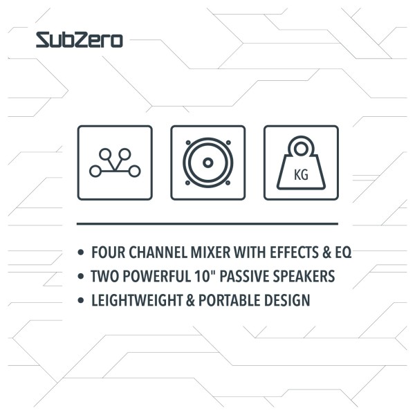 SubZero SZPA-410 175W 10" PA System With Digital Media Player