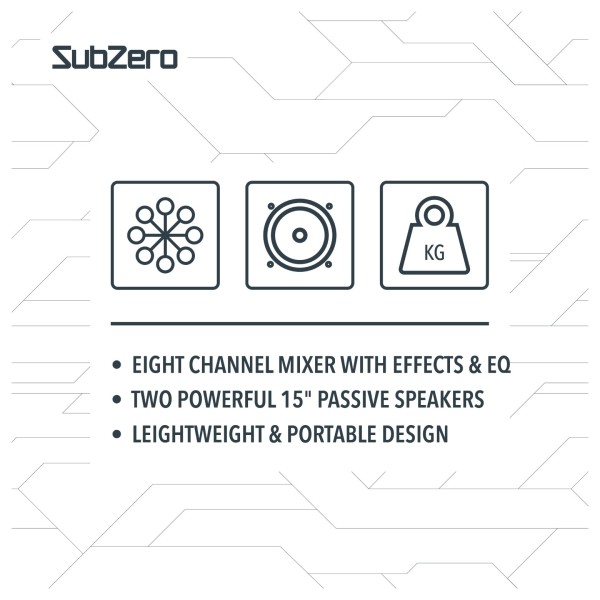 SubZero SZPA-815 300W 15" PA System With Digital Media Player