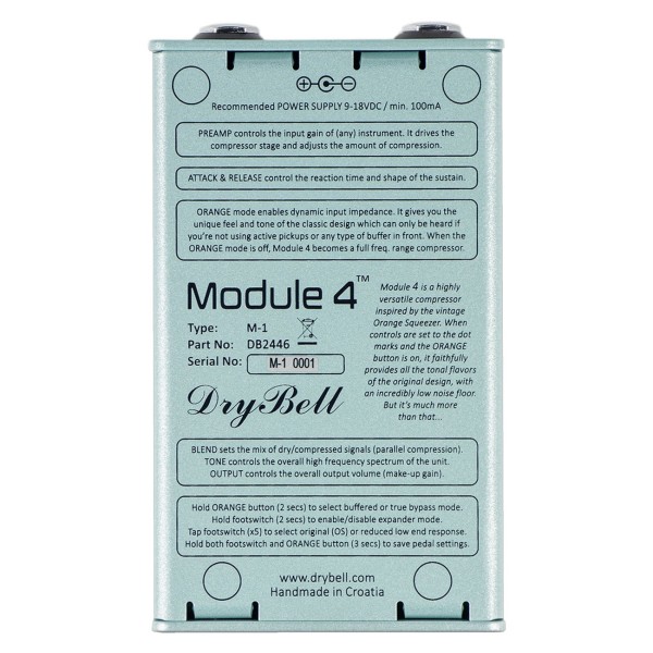 DryBell Module 4 Compressor Pedal | Gear4music