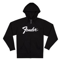 Fender Transition Logo Zip Front Hoodie, Black, L