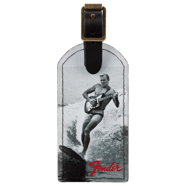Fender Vintage Ad Luggage Tag, Surfer - Front