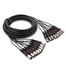 Studiospares 8-Way Moulded XLR (F) - XLR (M) Loom, 5m