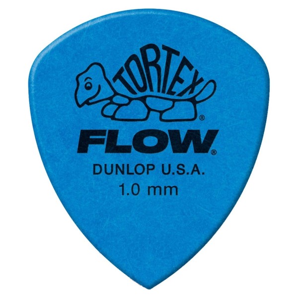 Dunlop 558P Tortex Flow Pick, 1mm, Blue, 12 Pack - front