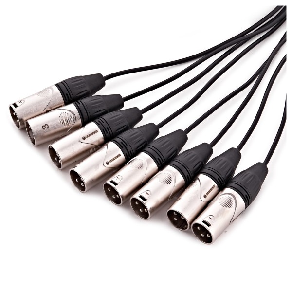 8-Way XLR (M) - 6.35mm TRS (M) Loom by Studiospares, 2.5m