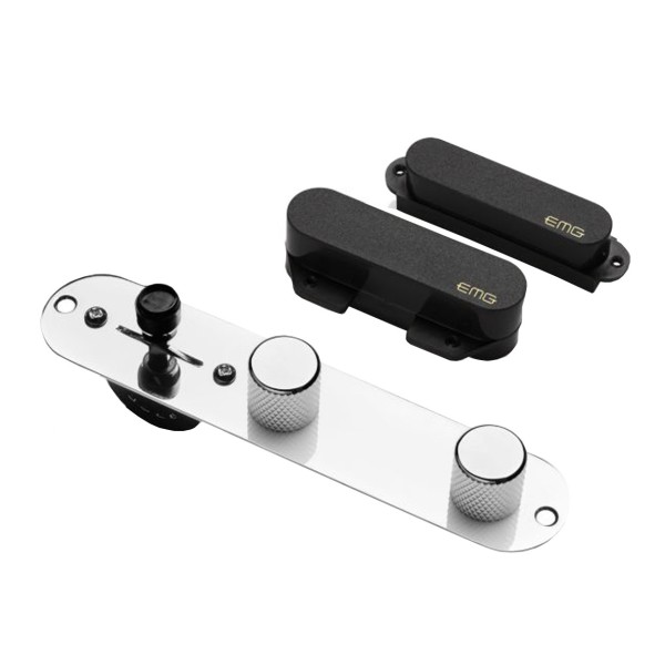 EMG T-SYSTEM Active Pickup Set with Control Plate, Black