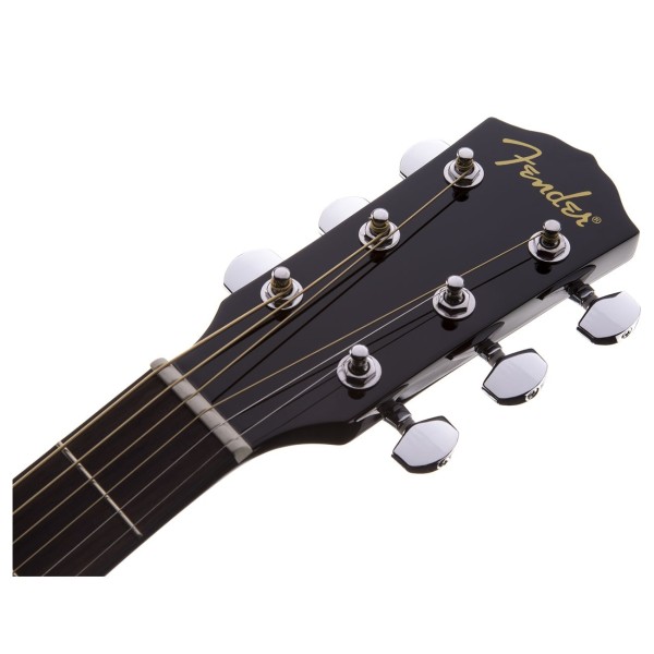 Fender CD-60 Dreadnought V3 DS, Black Walnut with Case - headstock 