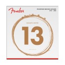 Fender Phosphor Bronze Acoustic Guitar Strings, Ball End, 60M .013-.056 Gauges, (6)