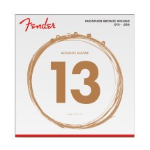 Fender Phosphor Bronze Acoustic Guitar Strings, Ball End, 60M .013-.056 Gauges, (6)