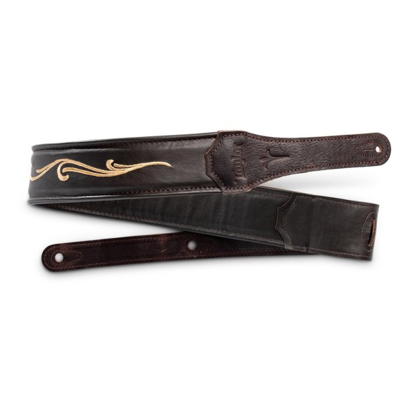 Taylor 4124 Spring Vine Embroided Strap, 2.5in, Chocolate Brown