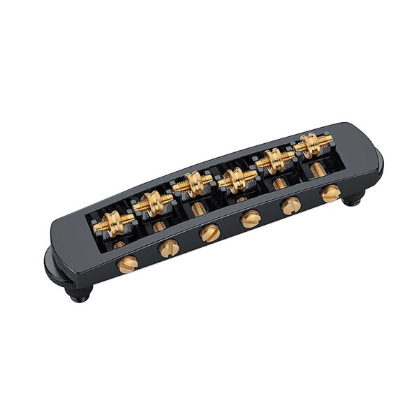 Schaller 12080401 STM Tune-O-Matic Roller Bridge, Reverse Screw, Black
