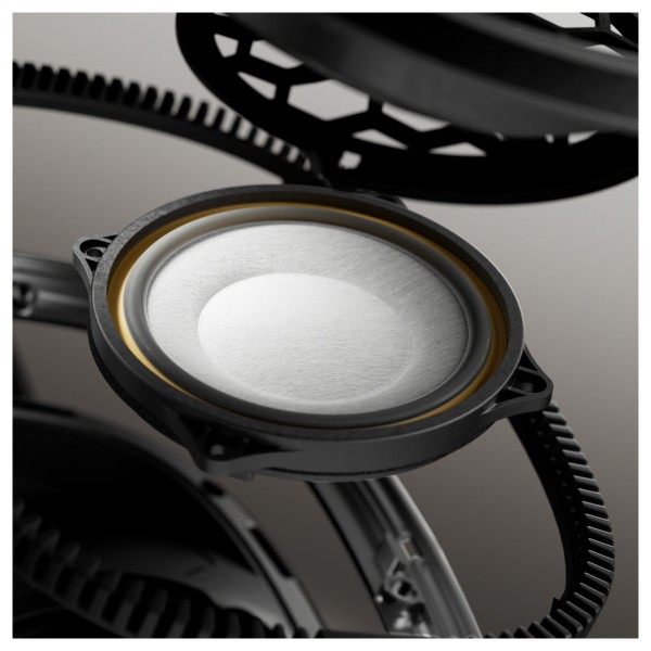 Bowers & Wilkins Px7 S3 Wireless Headphones, Anthracite Black - Beauty image, exploded view, re-enginieered drive units