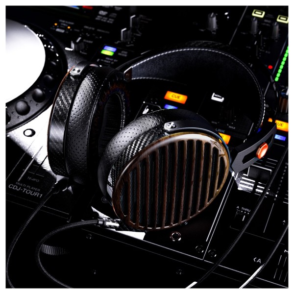 FiiO FT7 Flagship Open Back Planar Over Ear Headphones - Lifestyle Image, DJ deck