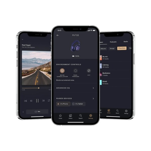 Bowers & Wilkins Px7 S3 Wireless Headphones, Anthracite Black - Bowers & Wilkins Music App control