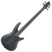 Ibanez SRMS625EX Iron Label 5-String Bass, Black Flat - front