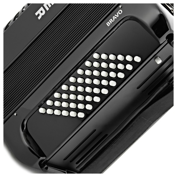 Hohner Bravo II 48 Silent Key Accordion, Black - Bag