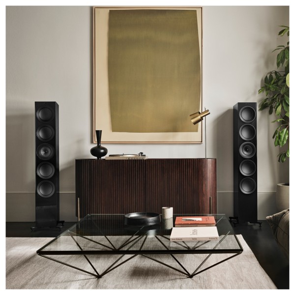 KEF R11 Meta Floostanding Speakers (Pair), Black Gloss - lifestyle