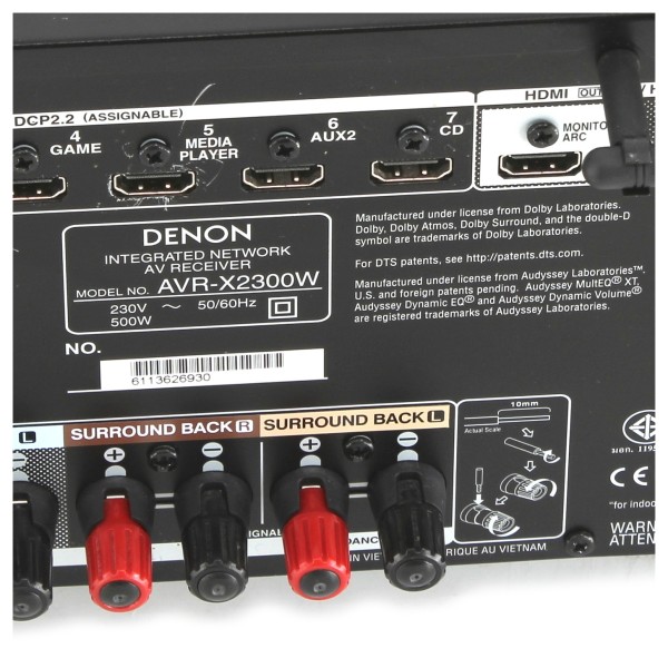 Denon AVR-X2300W 7.2 Channel AV Receiver, Black - Secondhand at