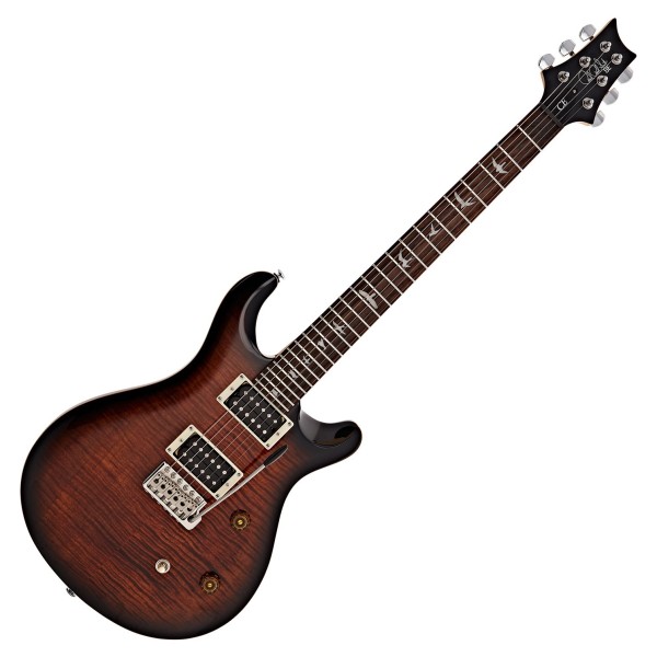 PRS SE CE24 Limited Edition Black Gold Burst Flame Top - front