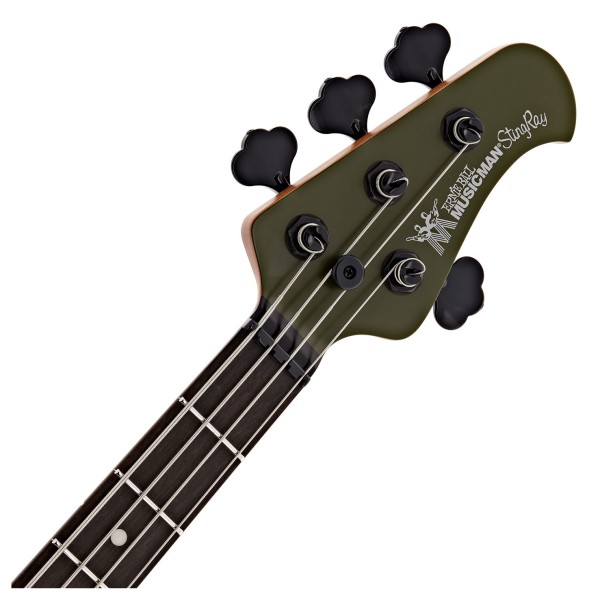 Music Man Tim Commerford StingRay Bass Active, Xavier Green - headstock 