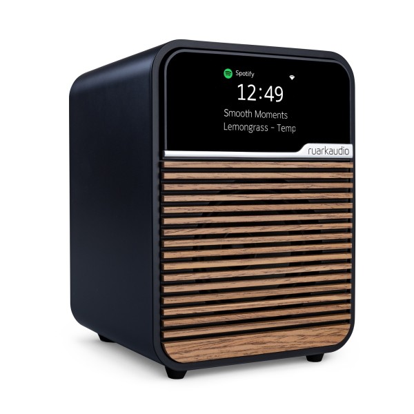 Ruark Audio R1S Smart Radio, Charcoal - Side view