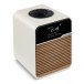 Ruark Audio R1S Smart Radio, Light Cream - High angle and side view