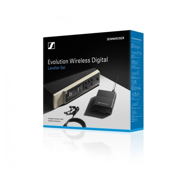 Sennheiser EW-D ME2 Wireless Lavalier Set, Retail Box Front Angle