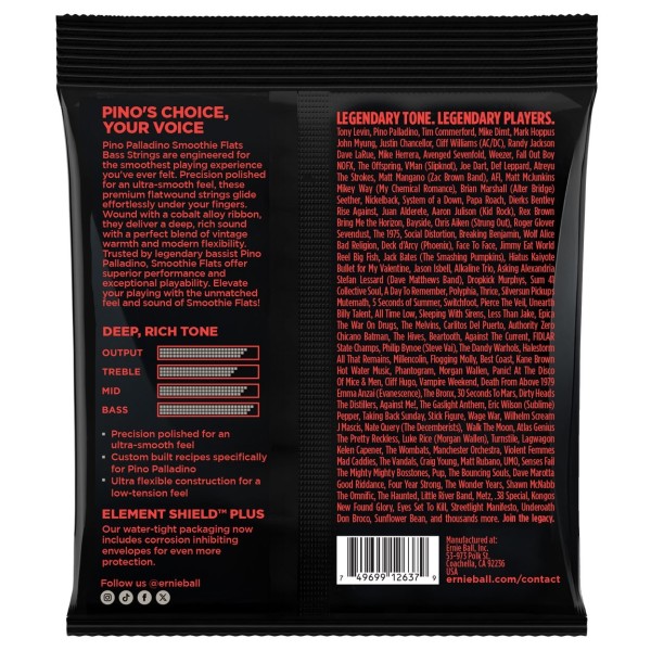 Ernie Ball 02748 Pino Palladino Smoothie Flats Bass Strings 38-98 - back 