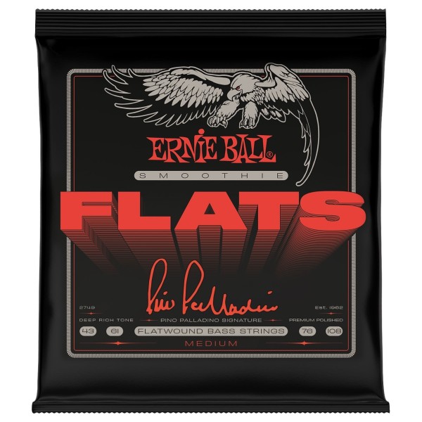 Ernie Ball 2749 Pino Palladino Smoothie Flats Bass Strings 43-108 - front
