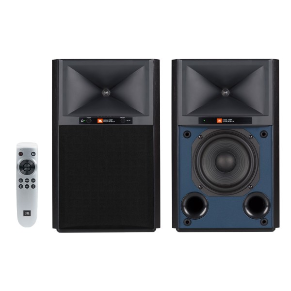 JBL 4305P Wireless Studio Monitor Speakers, - remote on left 